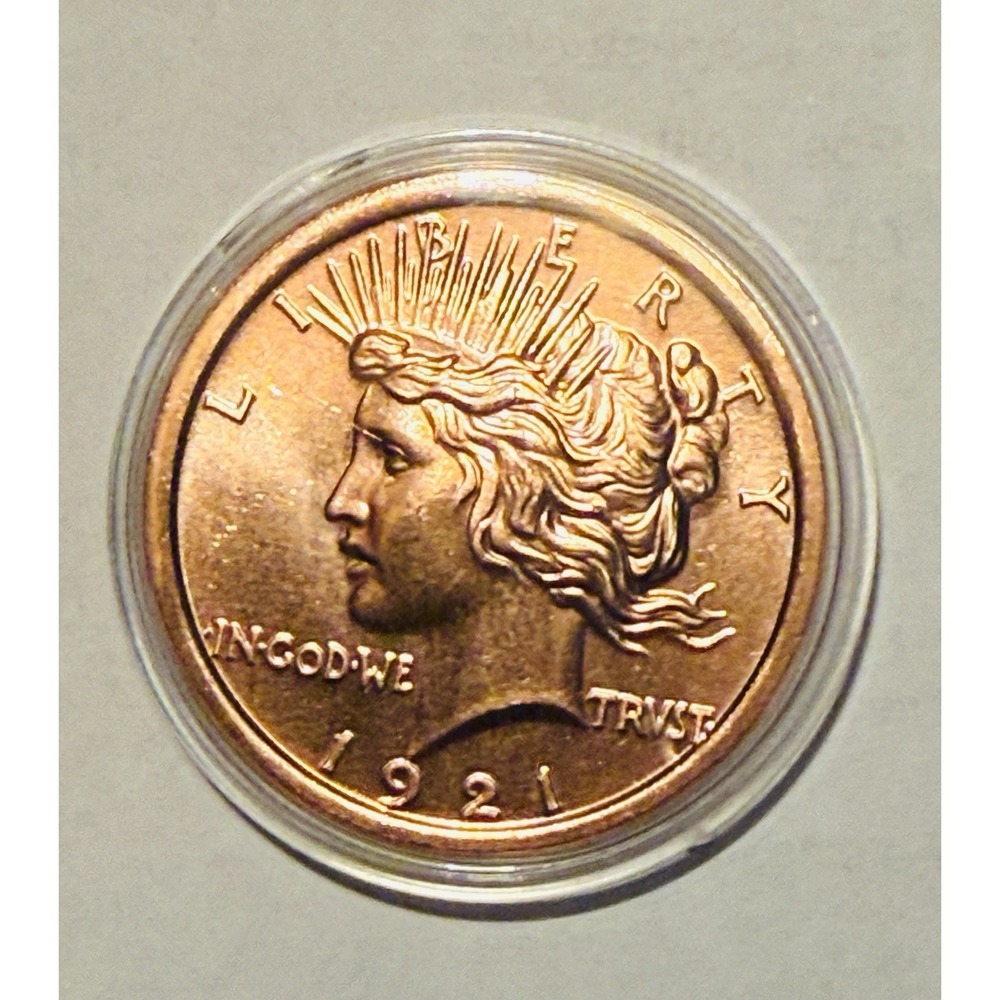 1921 Peace Dollar 1 oz Copper BU Coin 999 Copper USA‎ Made